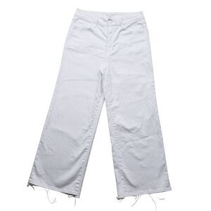 Good American Good Waist Palazzo Wide Leg Cropped Jeans Womens 10 / 30 White